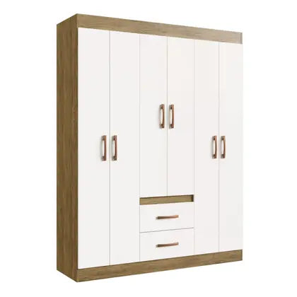 Guarda-roupa 30206 6 Portas 2 Gavetas 2 Prateleiras Rivera - Móveis Doripel