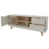 Rack para TV Até 60 Polegadas Michigan 1 Porta 2 Gavetas Off White/Carvalho - Artely