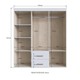 Guarda Roupa Texas 55600 6 Portas 2 Gavetas