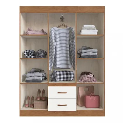 Guarda Roupa Solteiro 6 Portas 2 Gavetas Sidney Doripel