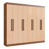 Guarda-roupa Casal Califórnia 8 Portas 4 Gavetas Castanho/nude - Doripel Bege