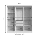 Guarda-roupa Casal New Xangai 6 Portas 2 Gavetas 100% Mdf Off White/nogueira - Doripel Bege
