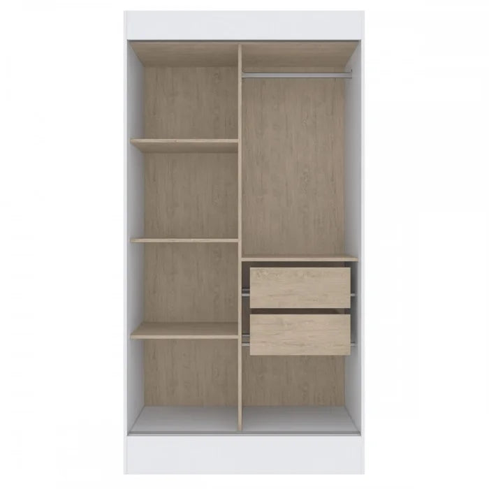 Guarda-Roupa Solteiro Lyon 2 Portas 2 Gavetas Branco - Doripel