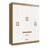 Guarda-roupa 30206 6 Portas 2 Gavetas 2 Prateleiras Rivera - Móveis Doripel