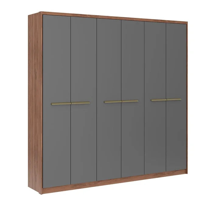 Roupeiro Carraro Belmont Mdp 6 Portas C/ Divisão 2,17m Ft