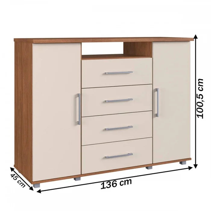 Cômoda Gold 2 Portas 4 Gavetas - Irm Móveis Bege