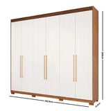 Guarda Roupa Casal com Pés 6 Portas 100 MDF Aurora Panan