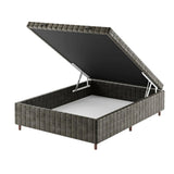 Base de Cama Box Casal Vision com Baú Rústico/Preto - Vian
