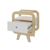 Mesa de Canto Theo 1 Gaveta com Usb Cinamomo/Off White - Artely