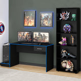 Quarto Gamer 2 Peças com 1 Mesa Gamer, 1 Estante Preto/Vermelho - Artely Móveis