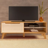 Rack para TV Até 60 Polegadas Lotus 1 Porta Cinamomo/Off White - Artely Móveis