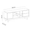 Rack para TV Até 60 Polegadas Michigan 1 Porta 2 Gavetas Off White/Carvalho - Artely