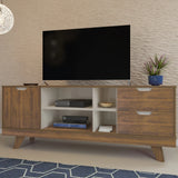 Rack para TV Até 60 Polegadas Michigan 1 Porta 2 Gavetas Off White/Carvalho - Artely