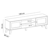 Rack para TV Até 75 Polegadas Charlotte 2 Portas Cinamomo/Off White - Artely Móveis